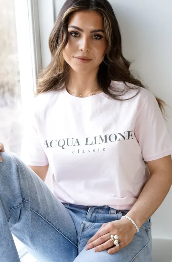 ACQUA LIMONE - T-shirt Classic Pale Pink New