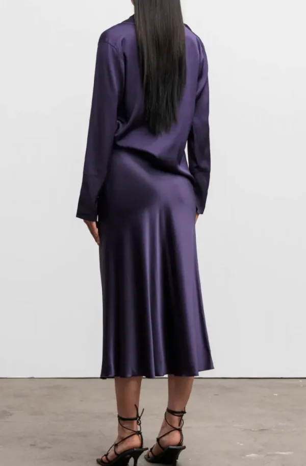 AHLVAR GALLERY - Hana Satin Skirt - Plum Best