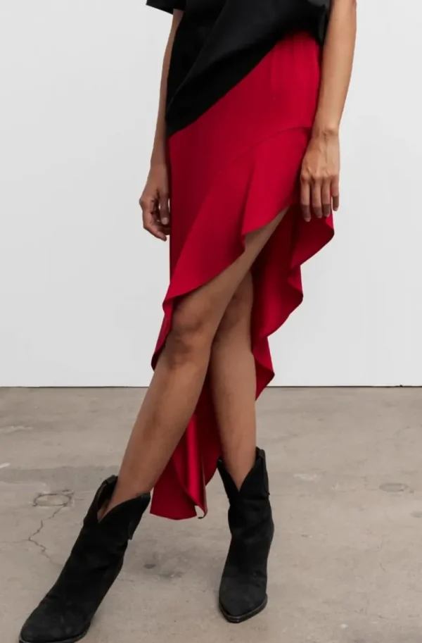 AHLVAR GALLERY - Hida frill Skirt - Red Clearance