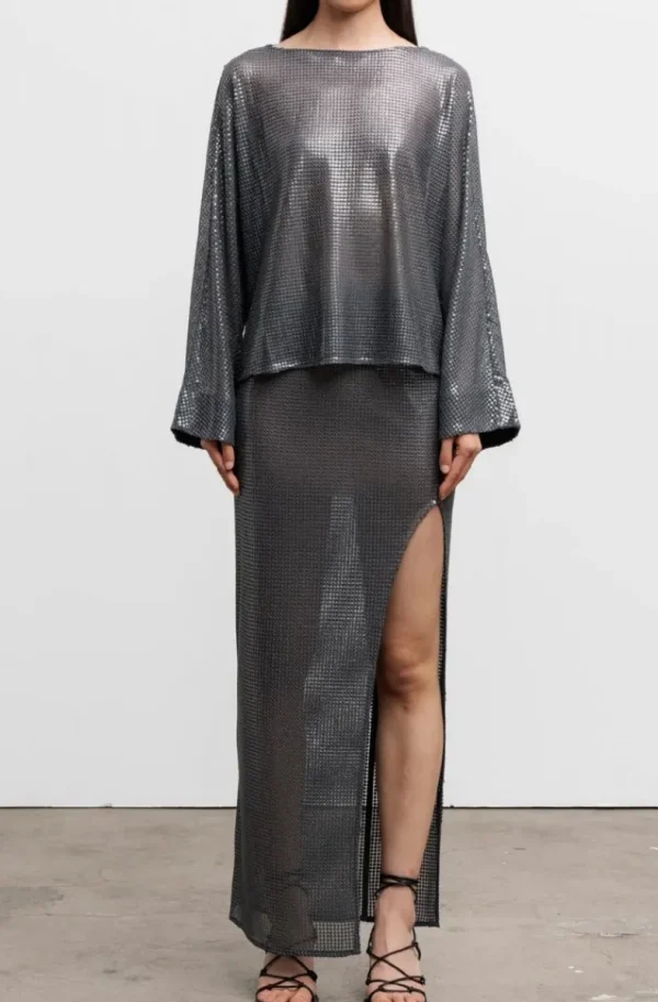AHLVAR GALLERY - Nina Sequin Blouse - Dark Grey Sale