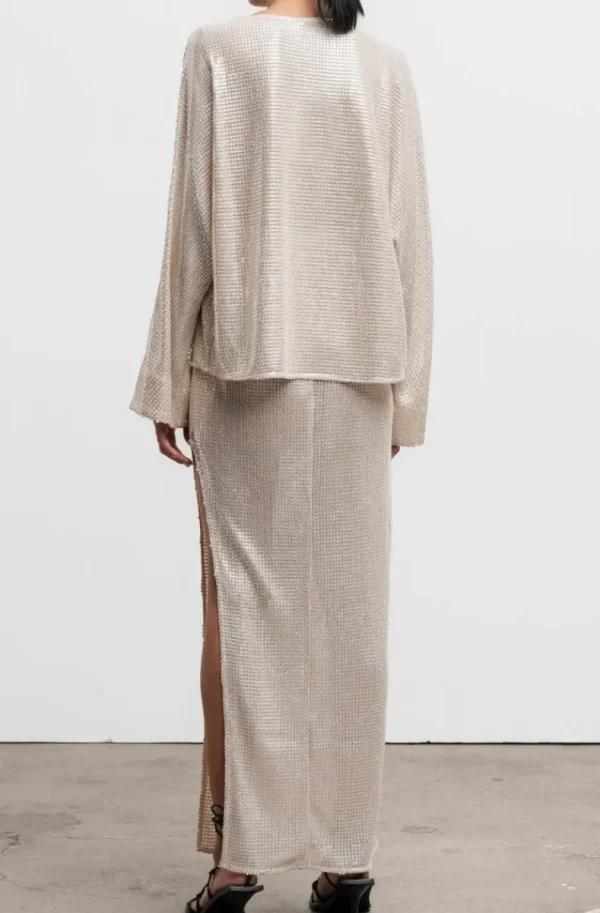 AHLVAR GALLERY - Nina Sequin Blouse - Cream Hot