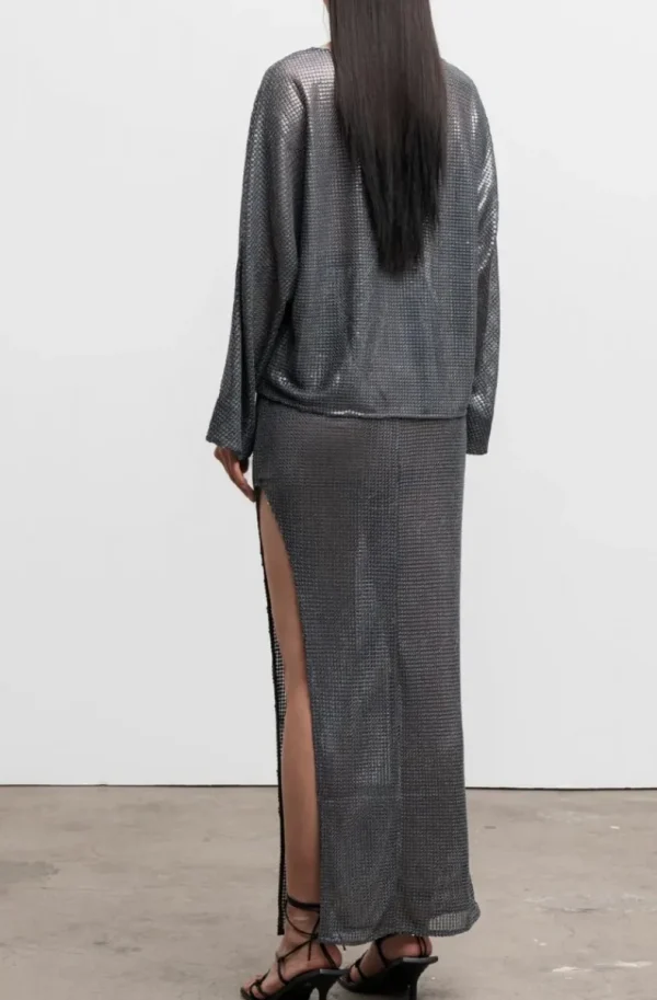 AHLVAR GALLERY - Nina Sequin Blouse - Dark Grey Sale