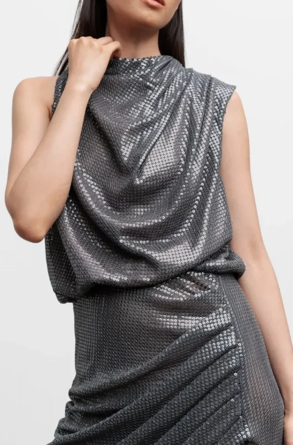 AHLVAR GALLERY - Tilda Sequin Dress - Dark Grey Sale