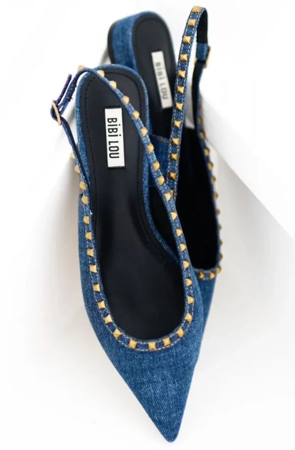 BIBI LOU - Denim flat shoe with studs Sale
