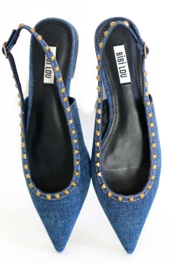 BIBI LOU - Denim flat shoe with studs Sale