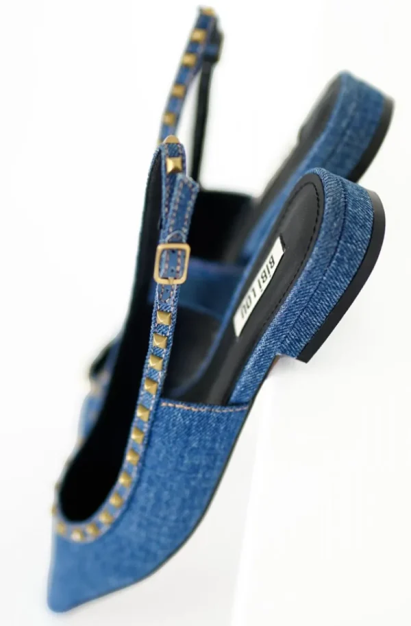 BIBI LOU - Denim flat shoe with studs Sale