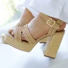 BIBI LOU - Platå Sandal - Rafia Beige Discount