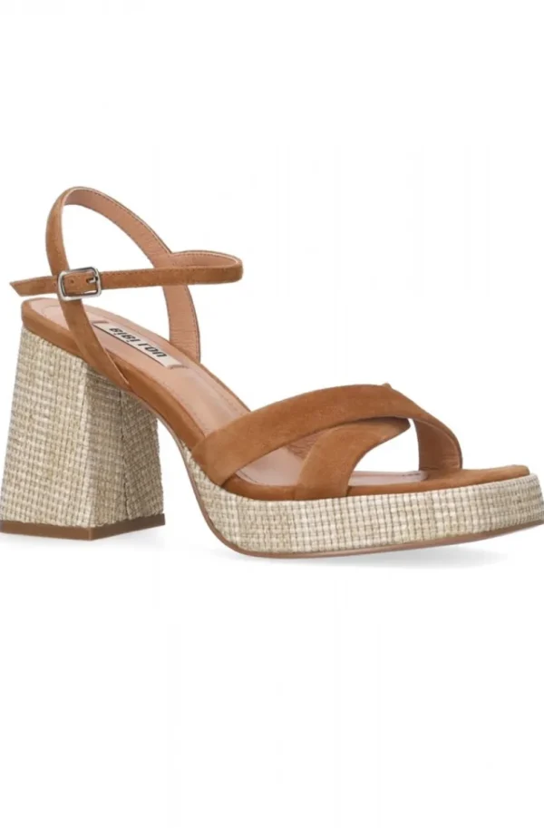 BIBI LOU - Platå Sandalett - Brown Suede New