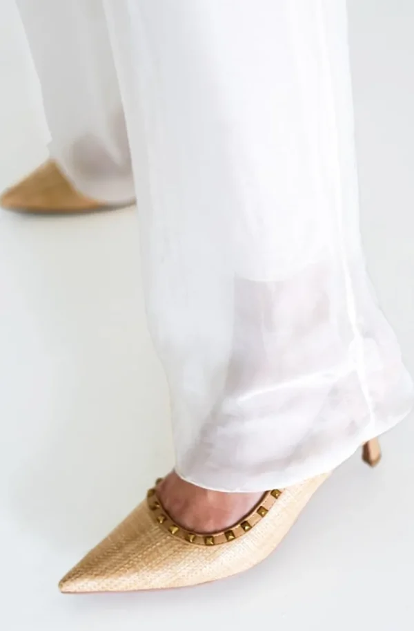 BIBI LOU - Slingback with heel - rafia and studs Clearance
