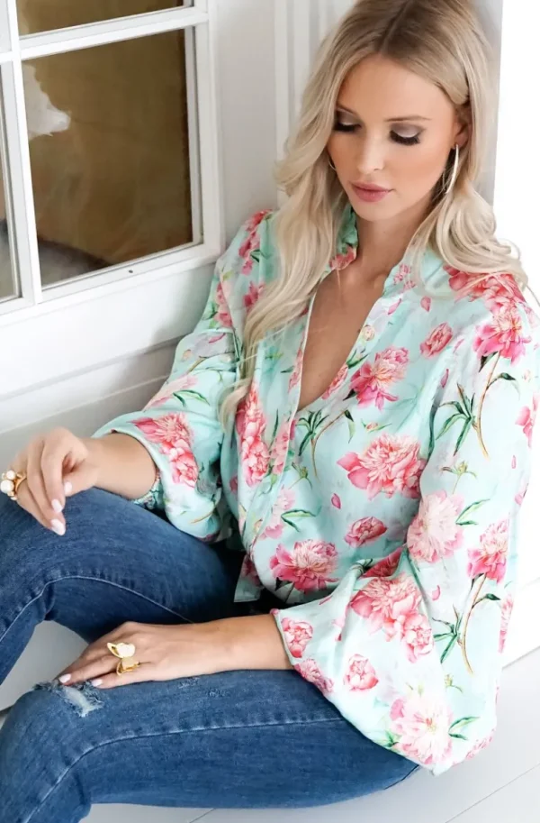 BLOND HOUR - Alyssa Blouse - Pink Flower Discount