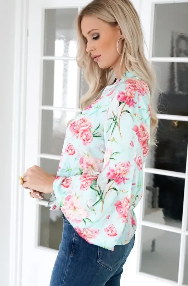 BLOND HOUR - Alyssa Blouse - Pink Flower Discount