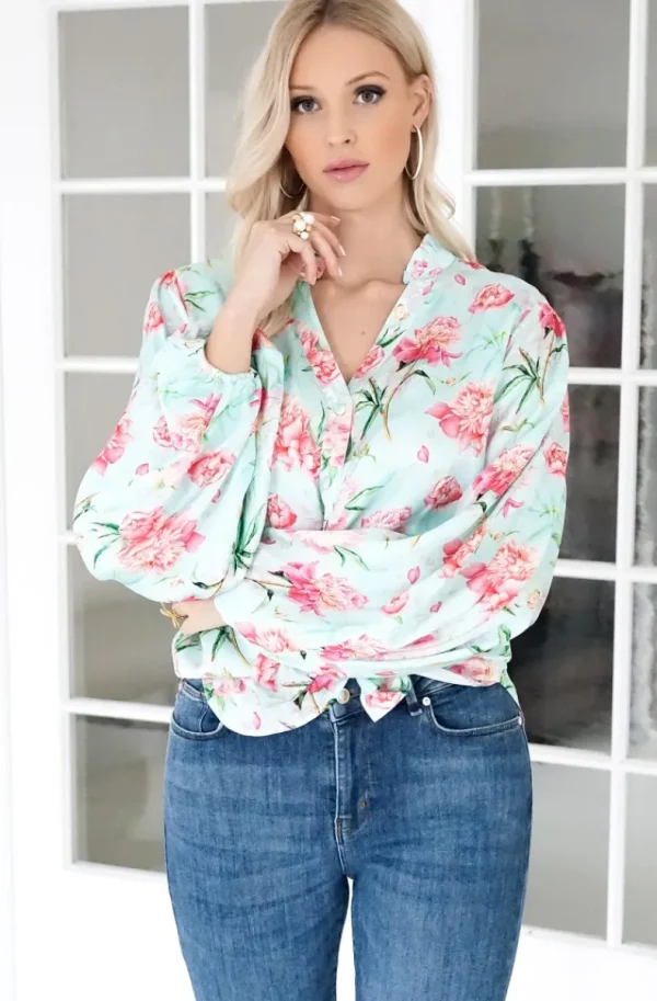 BLOND HOUR - Alyssa Blouse - Pink Flower Discount