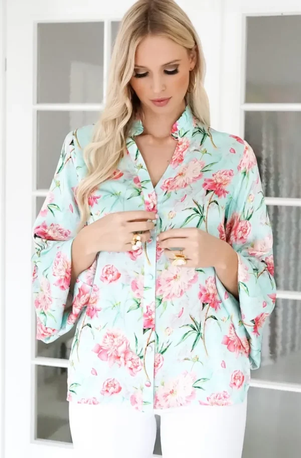 BLOND HOUR - Alyssa Blouse - Pink Flower Discount