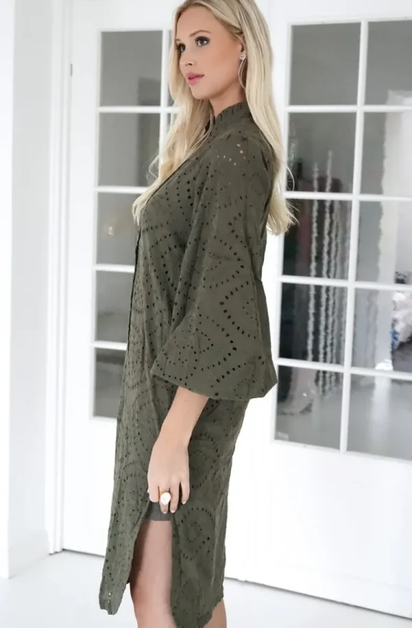 BLOND HOUR - Angelic Shirt Dress - Olive Clearance