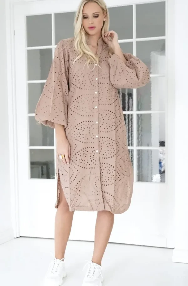 BLOND HOUR - Angelic Shirt Dress - Taupe Online