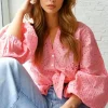 BLOND HOUR - Anglaise Blouse - Coral Clearance