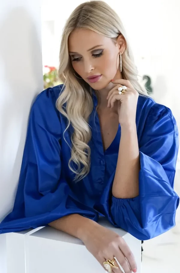 BLOND HOUR - Aurora Blouse - Vibrant Blue Discount