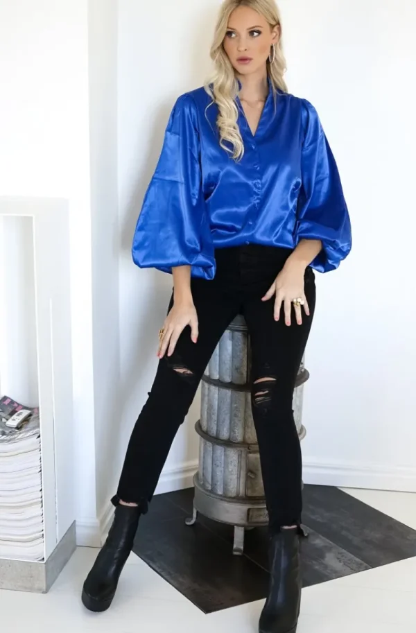 BLOND HOUR - Aurora Blouse - Vibrant Blue Discount
