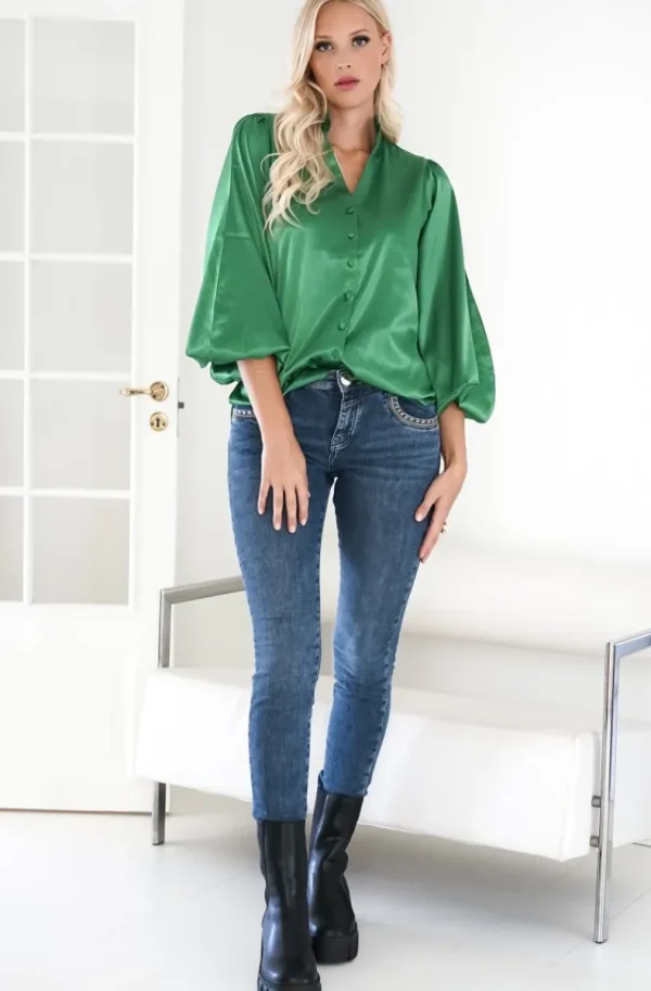 BLOND HOUR - Aurora Blouse - Vibrant Green Hot
