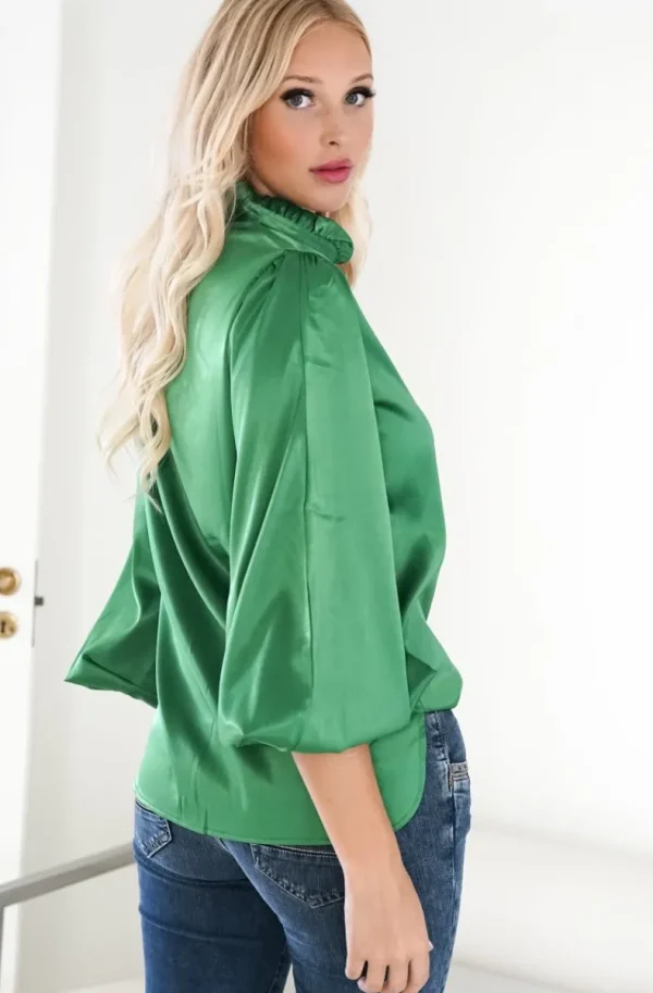 BLOND HOUR - Aurora Blouse - Vibrant Green Hot
