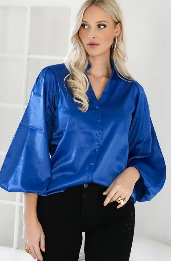 BLOND HOUR - Aurora Blouse - Vibrant Blue Discount