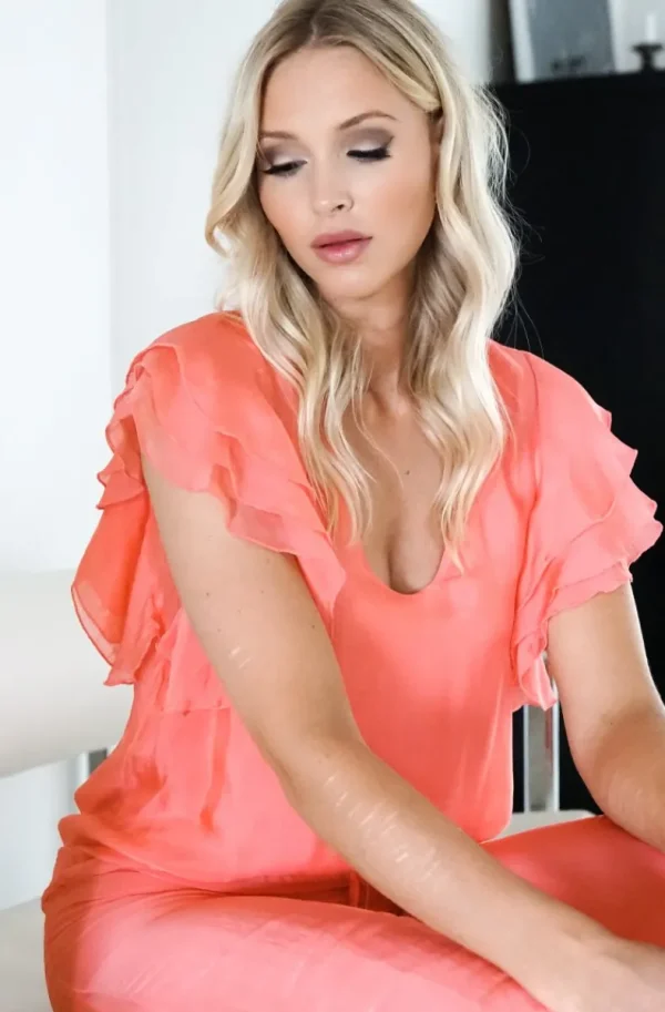 BLOND HOUR - Beatrice Top - Coral Online