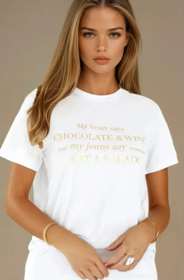 BLOND HOUR - Chocolate and Wine Tshirt - White Gold Best