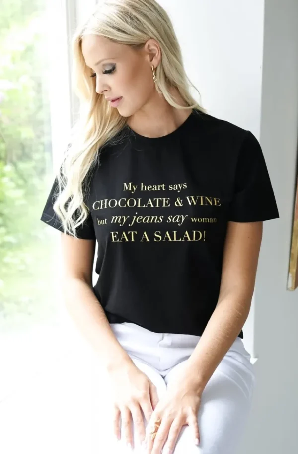 BLOND HOUR - Chocolate and Wine Tshirt - Black Gold Best