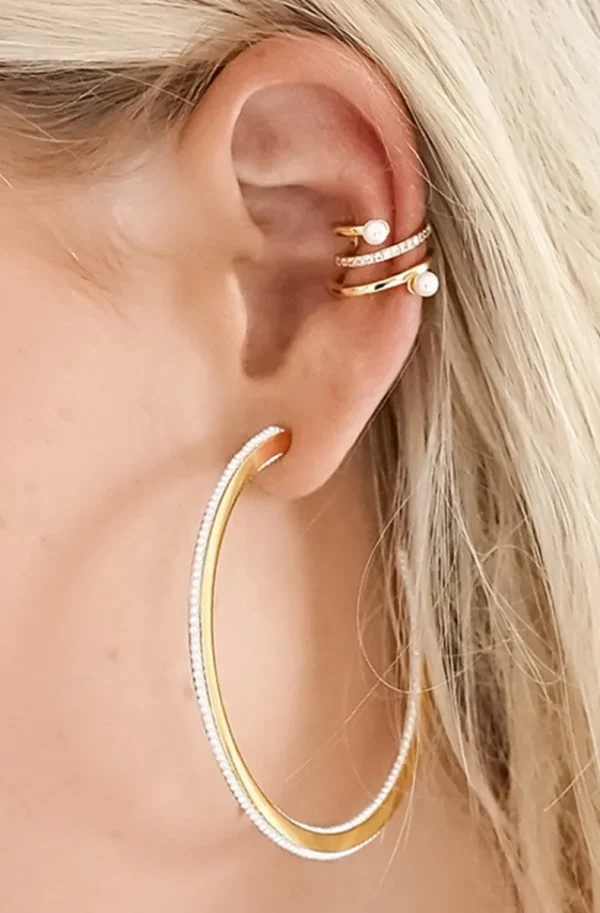 BLOND HOUR - Earcuff Pearls - Gold Hot