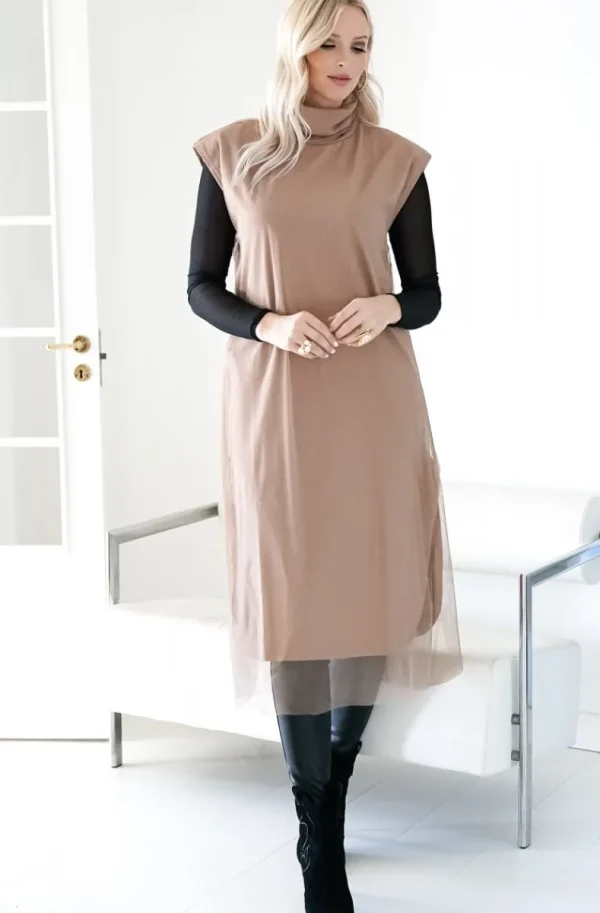 BLOND HOUR - Escape Vest Dress - Taupe Discount
