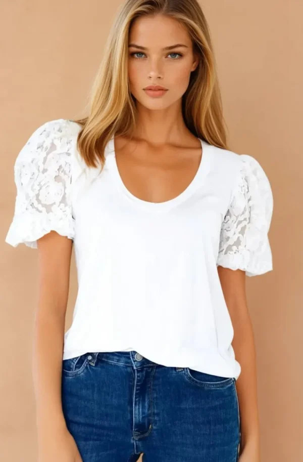 BLOND HOUR - Flower Top - White Online