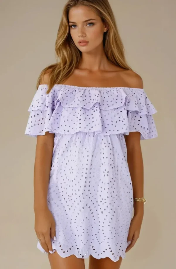 Plain Vanilla & Other Brands We Love Blond Hour - Formentera Offshoulder Dress Short - Lavendel Fashion