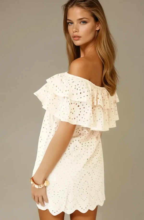 BLOND HOUR - Formentera Offshoulder Dress Short - Beige Best