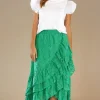 BLOND HOUR - Ibiza Maxi Skirt - Vibrant Green Clearance