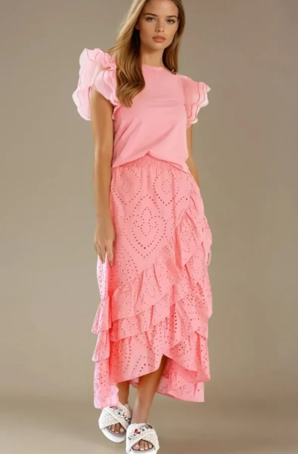 BLOND HOUR - Ibiza Maxi Skirt - Coral Discount