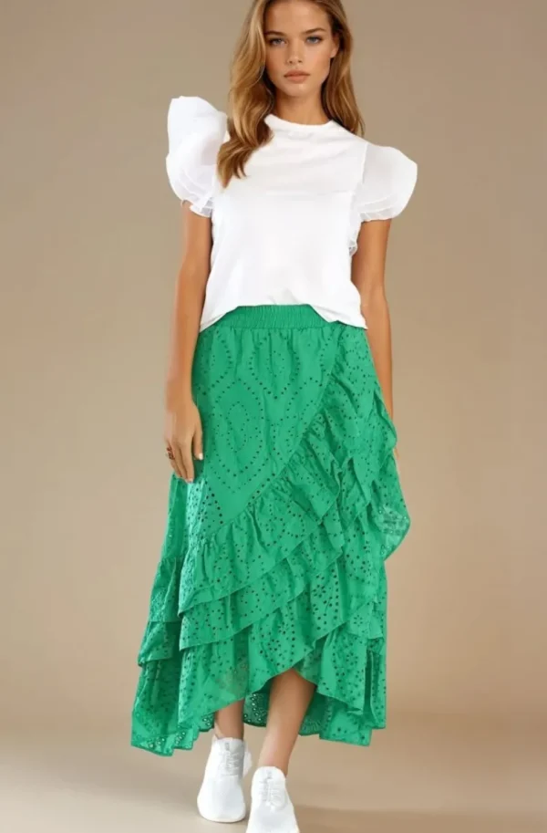 BLOND HOUR - Ibiza Maxi Skirt - Vibrant Green Clearance