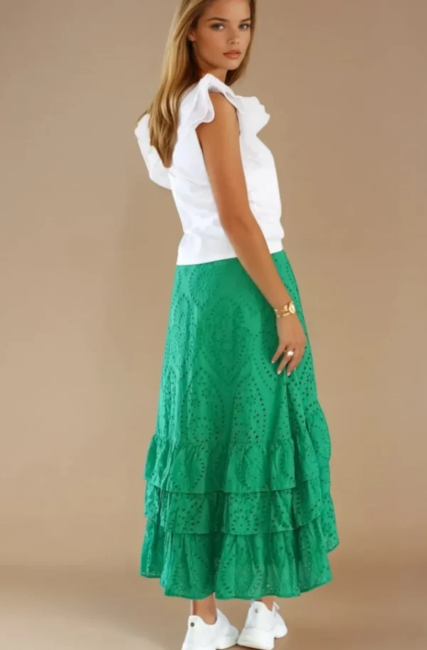 BLOND HOUR - Ibiza Maxi Skirt - Vibrant Green Clearance