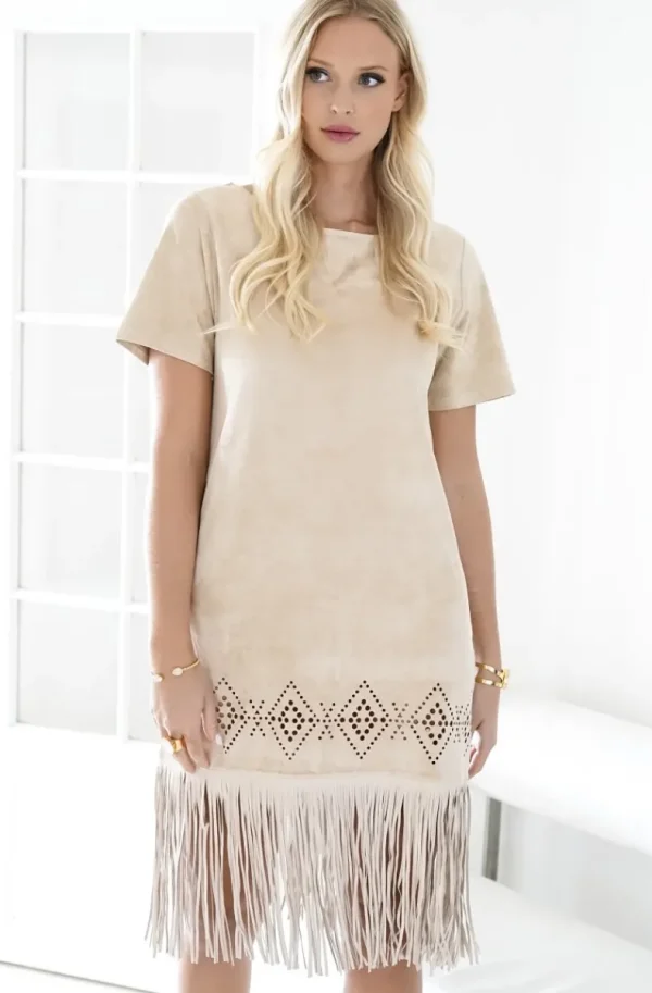 BLOND HOUR - Mexico Fringe Dress - Sand Fashion