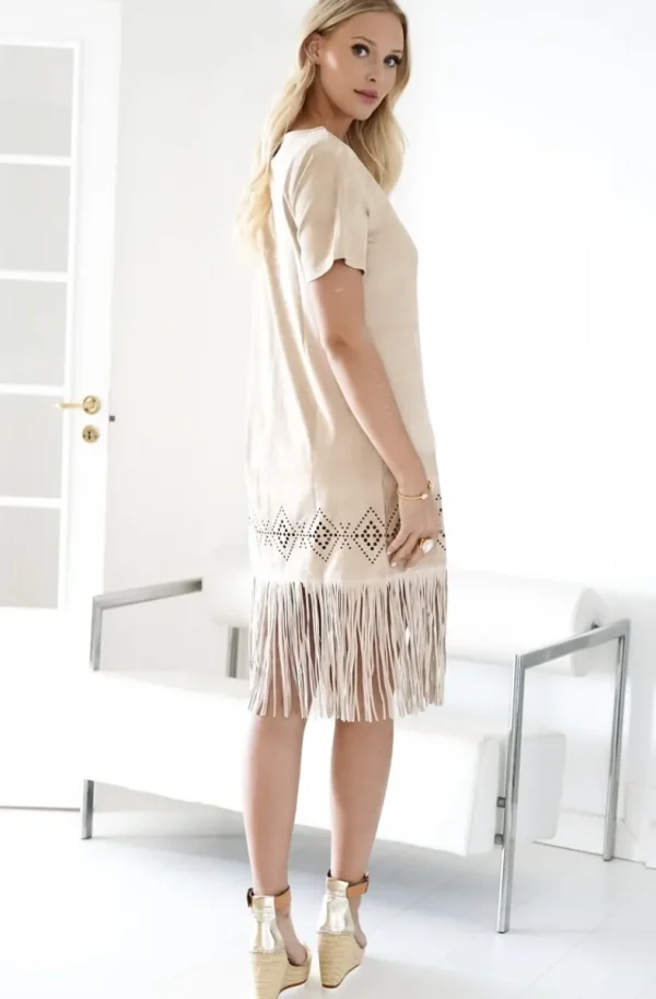 BLOND HOUR - Mexico Fringe Dress - Sand Fashion