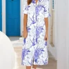 BLOND HOUR - Mira Shirt Dress - Blue Flower Online