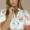 BLOND HOUR - Mizzle Blouse - Pink Flower Clearance