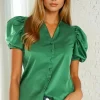 BLOND HOUR - Mizzle Blouse - Vibrant Green Sale