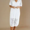 BLOND HOUR - Noble Shirt Dress White New
