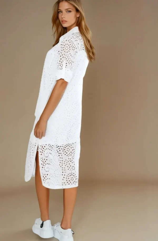 BLOND HOUR - Noble Shirt Dress White New