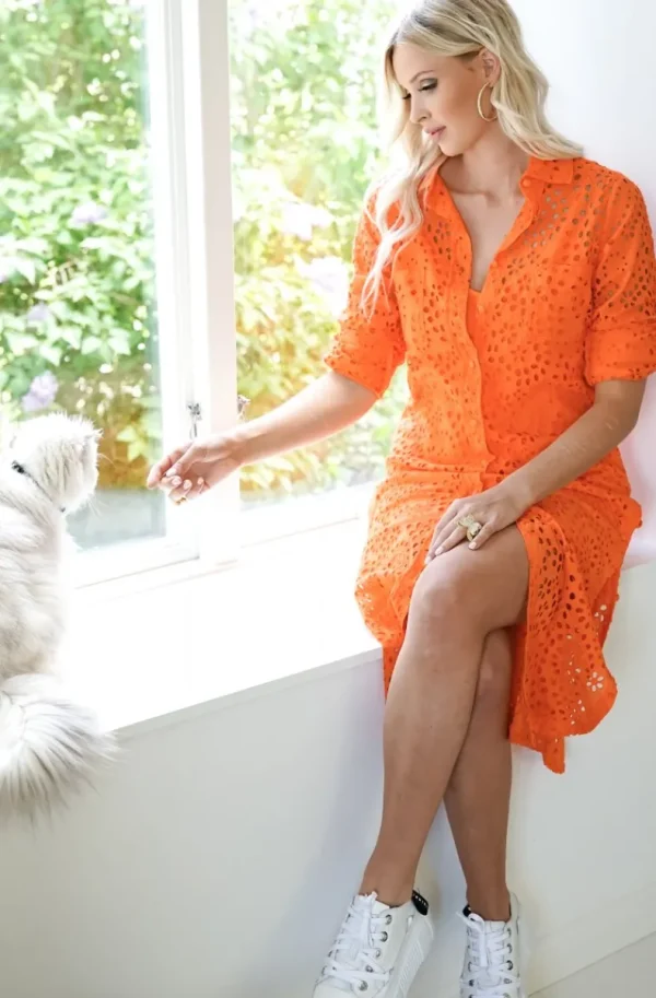 BLOND HOUR - Noble Shirt Dress Orange Outlet