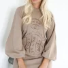 BLOND HOUR - Protected Sweatshirt Dress - Taupe Outlet