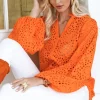 BLOND HOUR - Refined Blouse - Orange Fashion