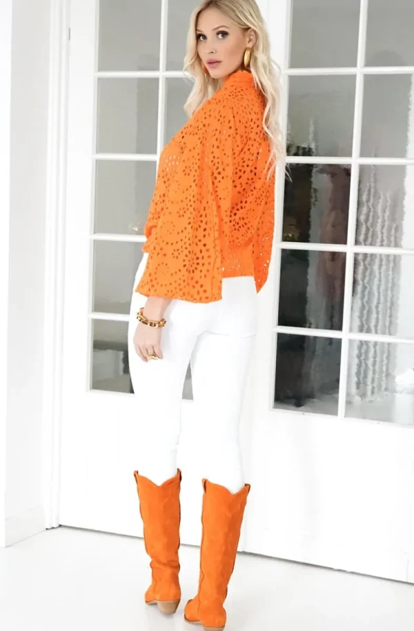 BLOND HOUR - Refined Blouse - Orange Fashion