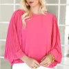 BLOND HOUR - Riviera Blouse - Cerise Clearance