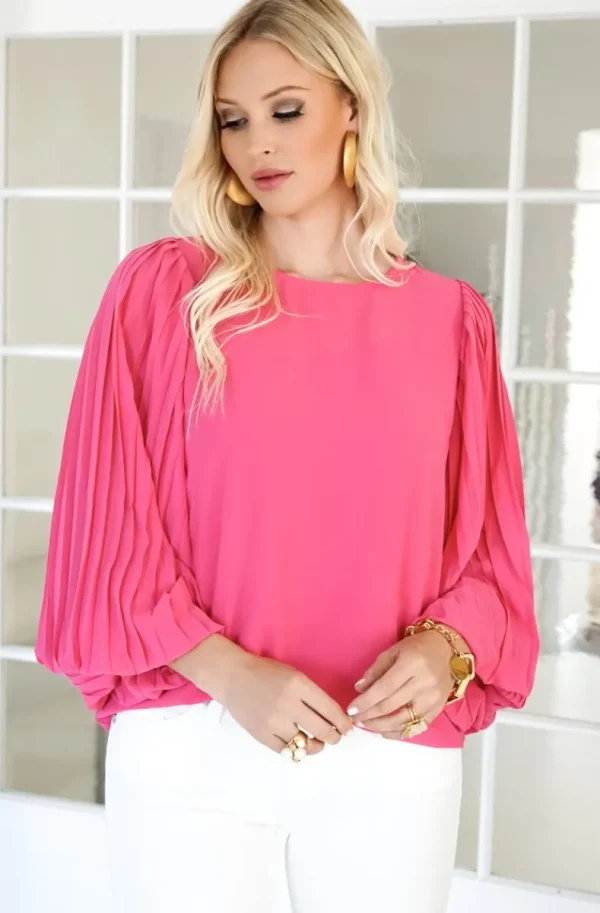 BLOND HOUR - Riviera Blouse - Cerise Clearance
